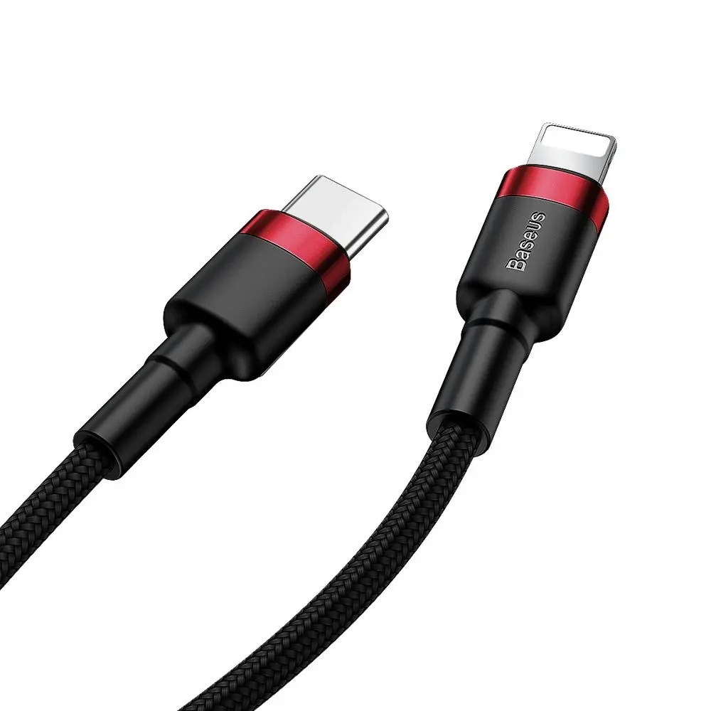 Baseus Cafule USB-C till Lightning Kabel PD, 20W, 1m - Röd/Svart - Bild 2
