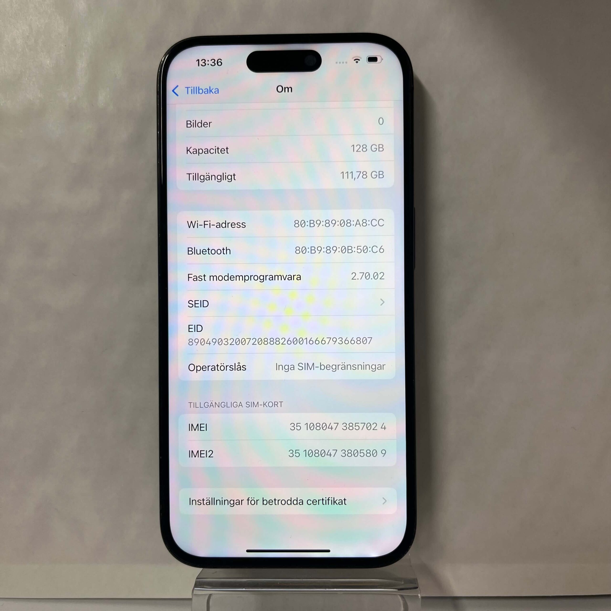 iPhone 15 Pro 128 GB – 6 mån garanti – 7024 - Bild 3
