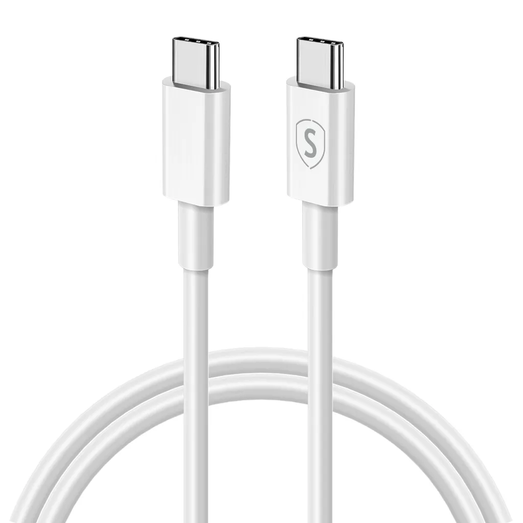 SiGN Snabbladdningskabel USB-C till USB-C 60W, 3A, 1m USB-C PD - Vit