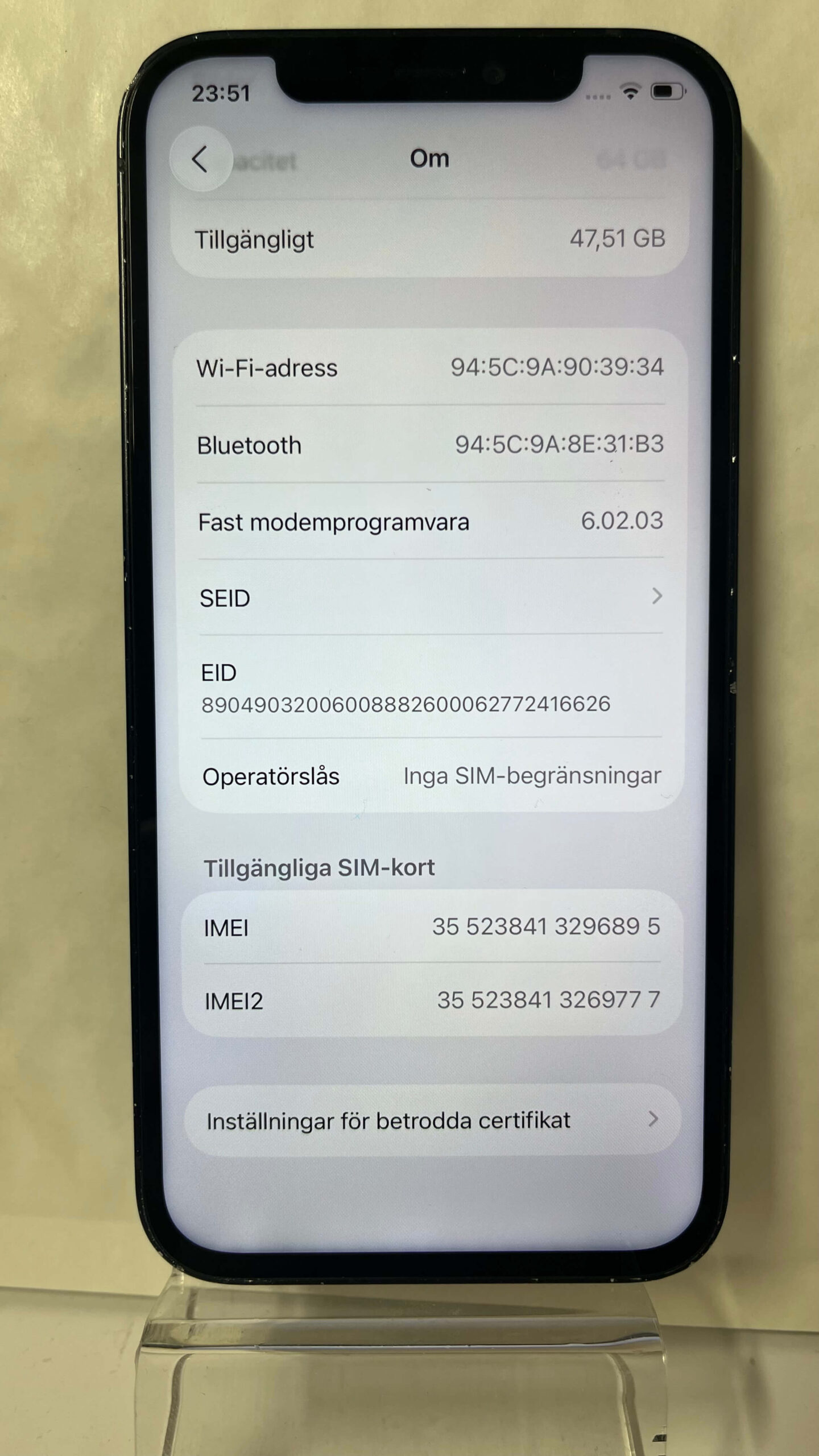 iPhone 12 64 GB – 3 mån garanti – 6895(Face-ID funkar inte) - Bild 3